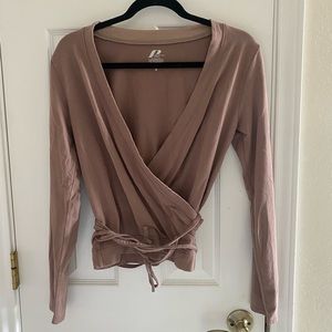 Long sleeve wrap yoga top